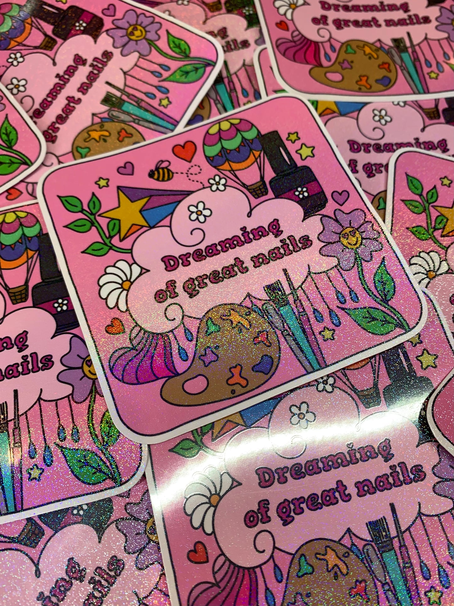 Dreaming of Great Nails Holographic Nail Tech Sticker