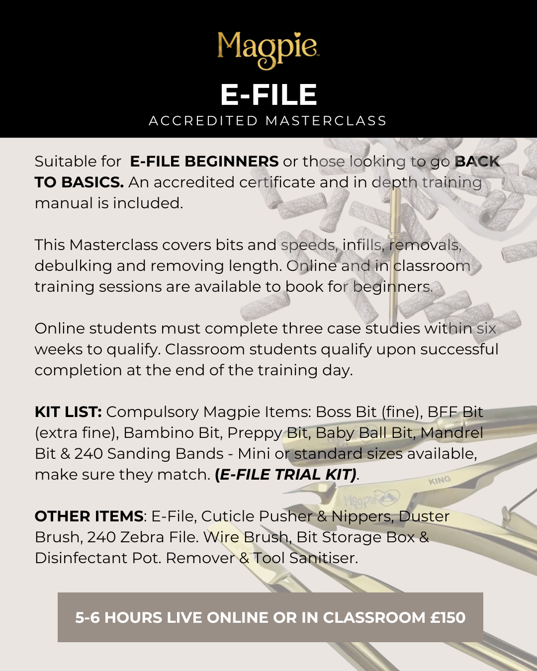6th OCTOBER - Magpie E-File Masterclass