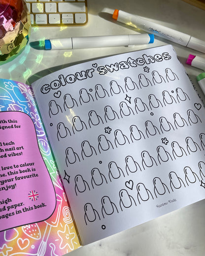 Rainbow Nails Artist Colouring Book