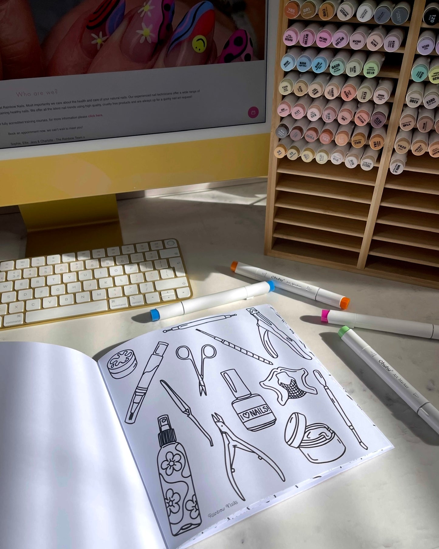 Rainbow Nails Artist Colouring Book