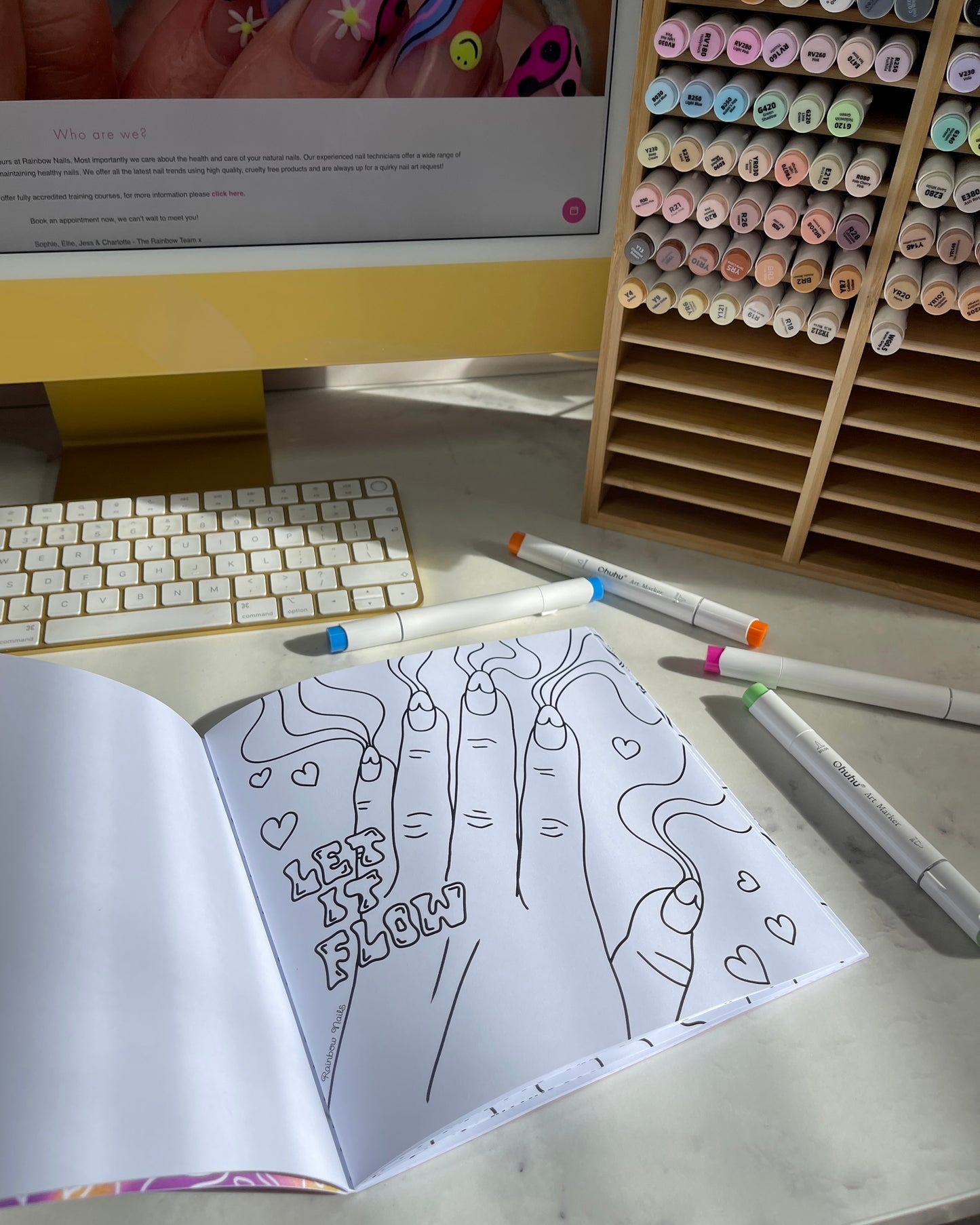Rainbow Nails Artist Colouring Book