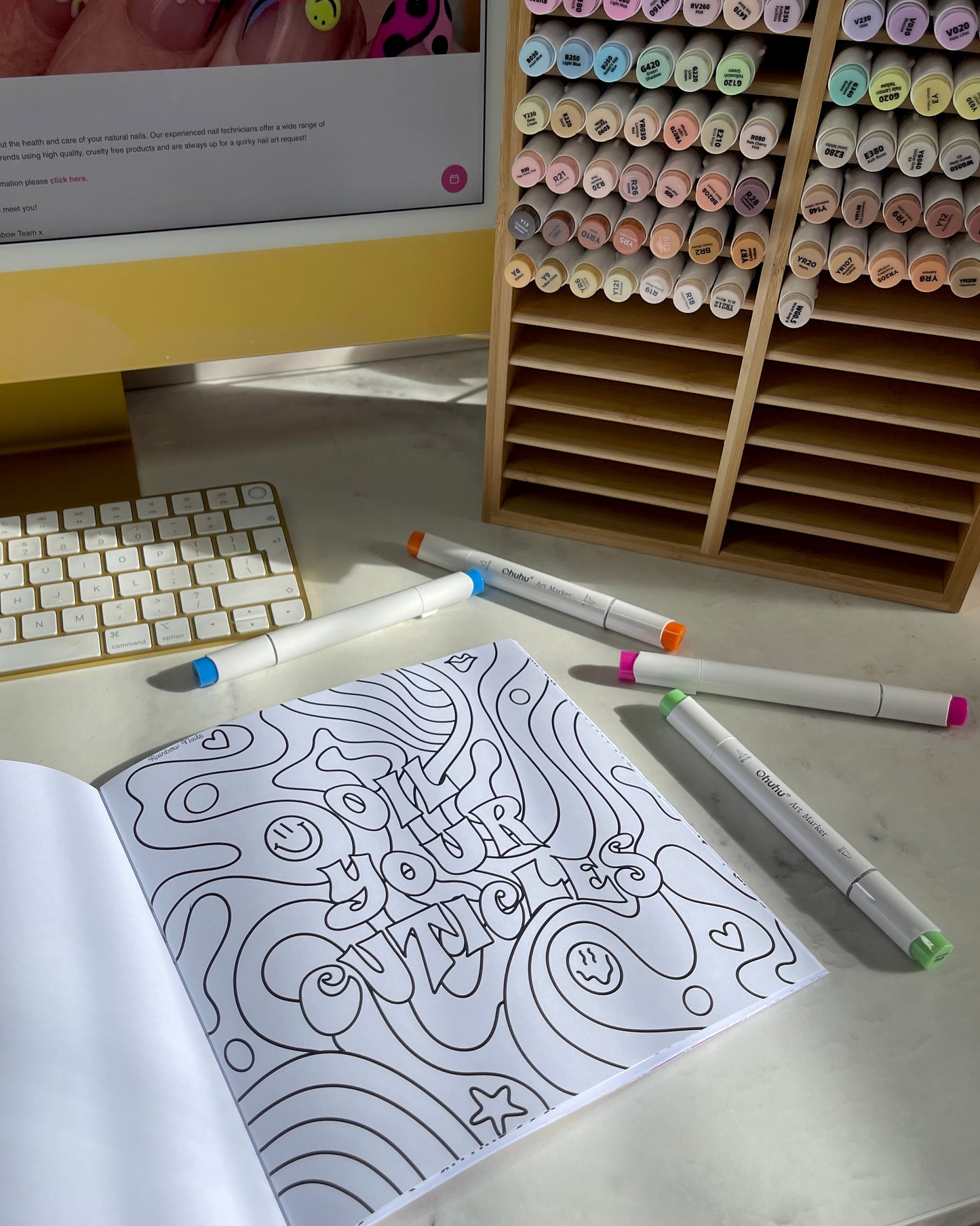 Rainbow Nails Artist Colouring Book