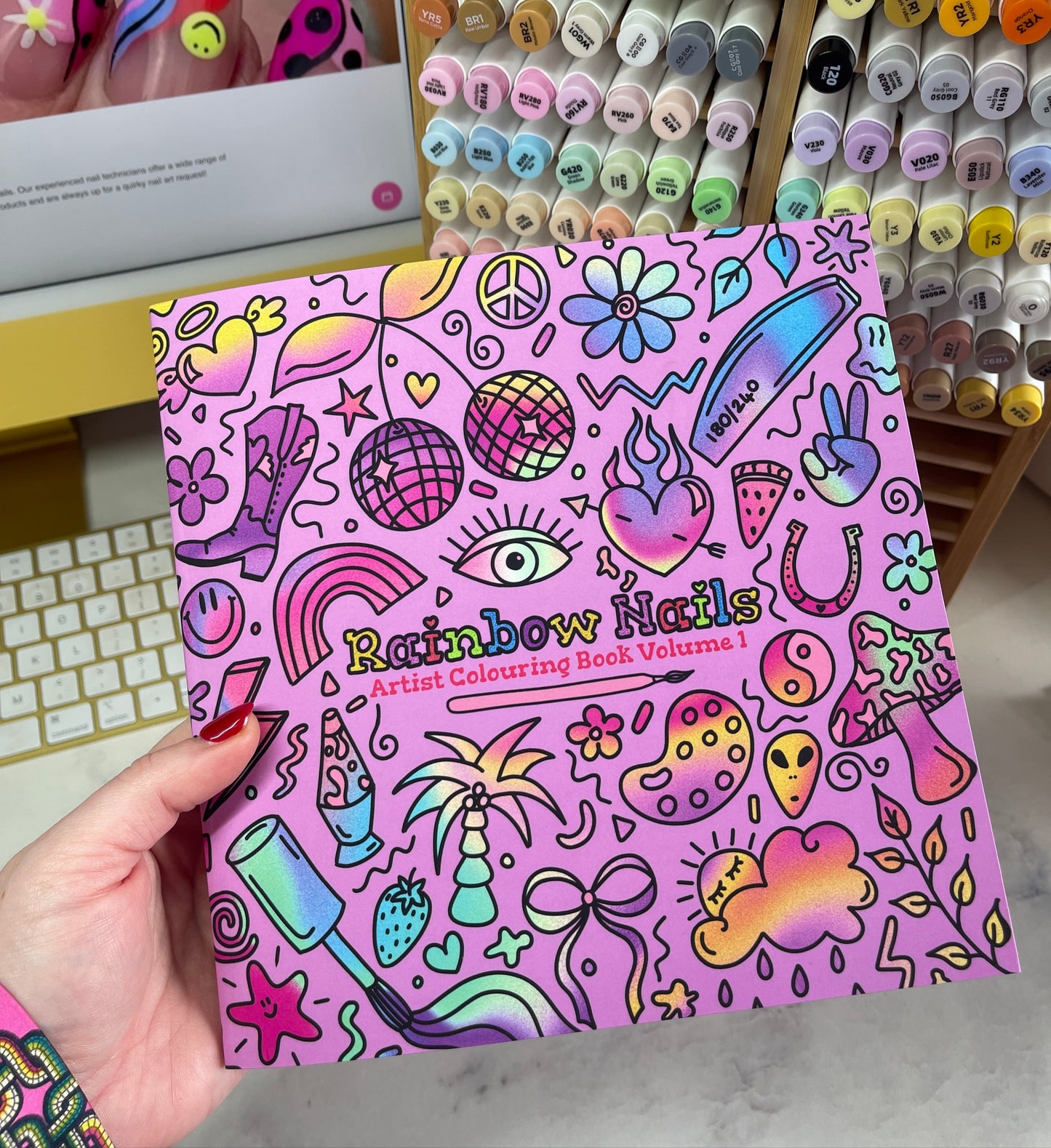 Rainbow Nails Artist Colouring Book