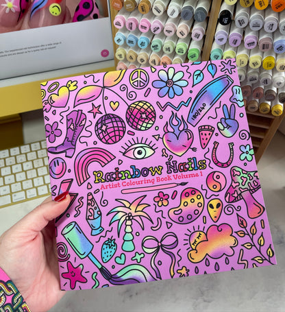 Rainbow Nails Artist Colouring Book