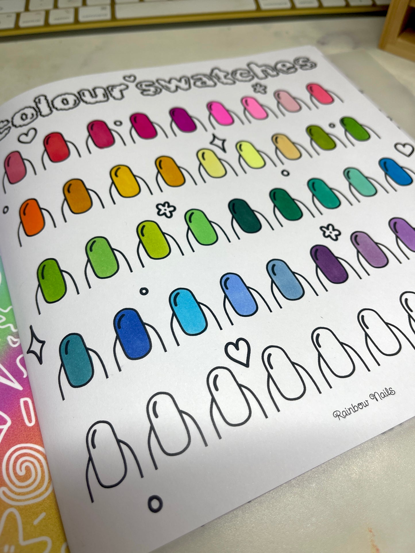 Rainbow Nails Artist Colouring Book