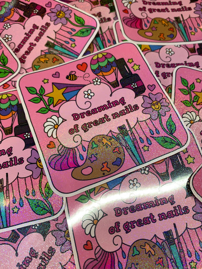 Dreaming of Great Nails Holographic Nail Tech Sticker