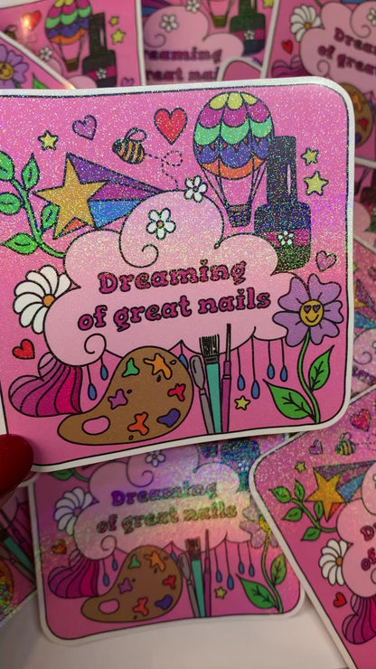 Dreaming of Great Nails Holographic Nail Tech Sticker