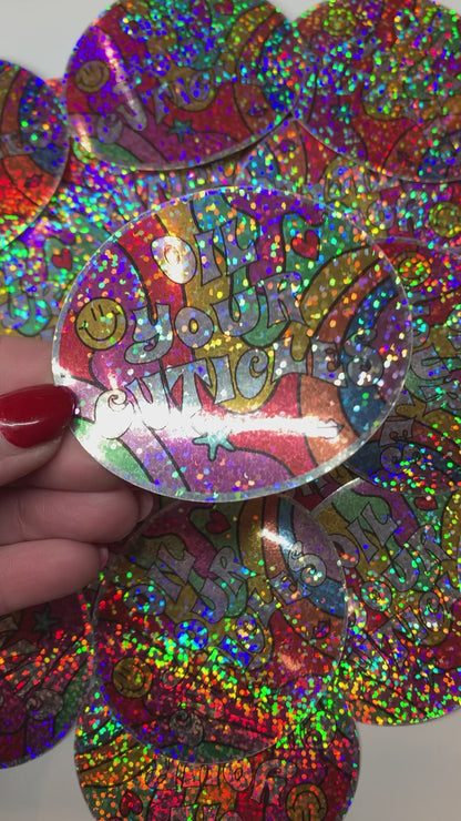 Oil Your Cuticles! Holographic Nail Tech Sticker